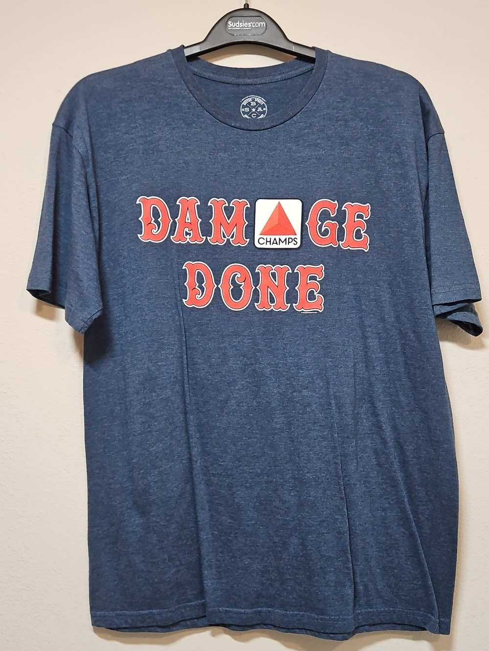 Champs XL Boston Red Sox Washed Navy Short-Sleeve Tee with Red Graphic